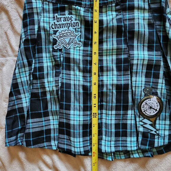 Disney Blue Plaid Pleated Mini Skirt Sz L Girls Preppy Descendants Movie NWT - Picture 8 of 8
